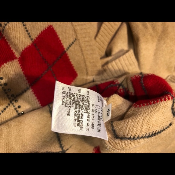 1[Escada] Tan & red hematite beaded cardigan - Picture 5 of 8